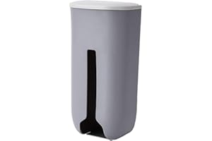 BUOSHA Titular de basura bolsa de plástico bolsa de basura dispensador montado en la pared auto adhesivo bolso colgante caja de almacenamiento para la cocina gris