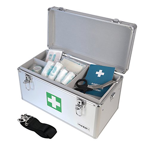 HMF 14701-09 Alu Medizinkoffer, Erste Hilfe Koffer, Tragegriff, 40 x 22,5 x 20,5 cm - 2