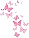 Vintage Butterflies Wall Stickers - Pink Collection