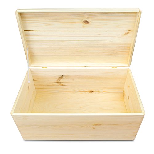 VENKON – Universal Holzkiste mit Deckel für Aufbewahrung – Kiefer naturbelassen unbehandelt – ca. 30 x 20 x 14 cm - 3