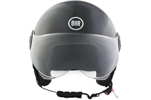BHR Casco Demi-Jet 835 SPECIAL - Casco Scooter Omologato ECE 22.06 con Visiera a Occhiale Antigraffio - Sgancio Micrometrico e Guanciali Removibili