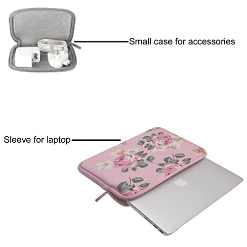 MOSISO Wasserresistente Lycra Laptop Hülsen Beutel Abdeckung für 13-13.3 Zoll MacBook Pro, MacBook Air, Notebook mit kleinem Kasten Fall, Rose Rosa - 2