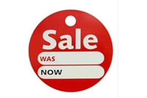 COMPLETESHOPFITTINGS 100 x Sale was Now/Reduced was Now Round Price-Display-Card-Swing-Ticket (Sale was Now Ticket)