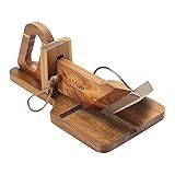 AiHom Guillotine à Saucisson en Bois Massif Trancheuse à Saucisson Lame en Acier Inoxydable Protege Doigt-l'Originale