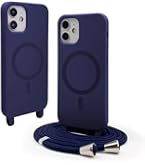 Newseego Custodia con Cordino a Tracolla per iPhone 16 Pro Max [Compatibile con MagSafe], Custodia Magnetica Ragazza Donna Cute Love Heart Tracolla Regolabile Cover per iPhone 16 Pro Max-Blu