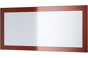 Vladon Specchio Lima, specchio da parete con cornice moderna, bianco lucido (89 x 45 cm)