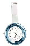 Ellemka JCM-2103 - Schwesternuhr Ansteckuhr FOB elegante-e medizinisch-e Kittel-Uhr Analog funktional Krankenhaus Pflege-r Krankenschwester Quarz Clip Fashion Farbe Hell Blau
