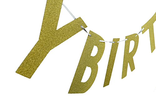 3 Meter Happy Birthday Girlande Golden Giltter Geburtstag Girlande Birthday Banner - 3