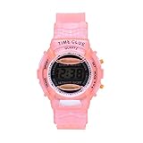 Winkey Armbanduhr für Kinder, für Jungen und Mädchen, wasserfest, transparent, digital, Sportuhr rose