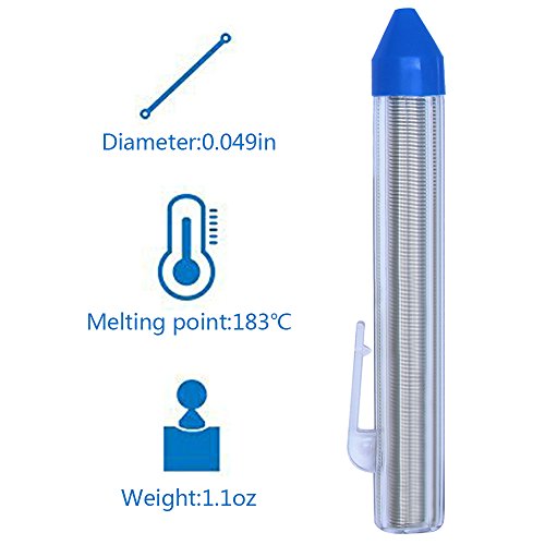Lötkolben set, AngLink 8-in-1 60W 220V Lötset Einstellbarer Temperatur ( 200°C-450°C ) Handlötkolben Lötkolben kit mit 5 Lötspitzen, Lötkolbenständer, Entlötpumpe, Lötzinn, Antistatikpinzetten und Reinigungsschwamm - 8