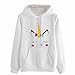 Price comparison product image DAYLIN 1PC Womens Unicorn Print Hoodie Sweatshirt Jumper Hooded Pullover Tops (S, White)