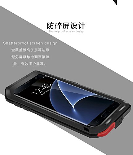 Love Mei Powerful - Carcasa s  per protectora anti-shock con Gorilla Glass para Samsung Galaxy S7 Edge - Negro