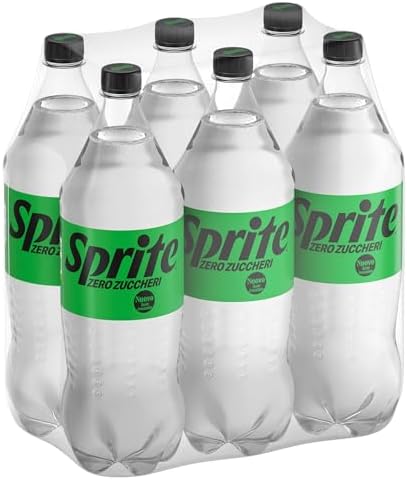 Sprite Zero – Bevanda Analcolica Frizzante, Gusto Lemon-Lime, Naturalmente Rinfrescante, Zero Zuccheri e Senza Calorie, Bottiglia PET 100% Riciclabile - Confezione da 6 Bottiglie da 1.5 L