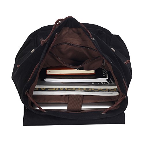 Veevan Damen Herren Retro Canvas Laptop Rucksack 15,6 - 5