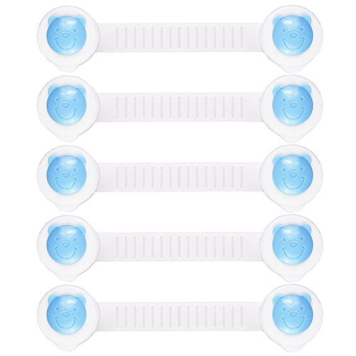5X Child Infant Baby Safety Appliance Fridge Drawer Cupboard Cabinet Door Lengthened Lock Blue