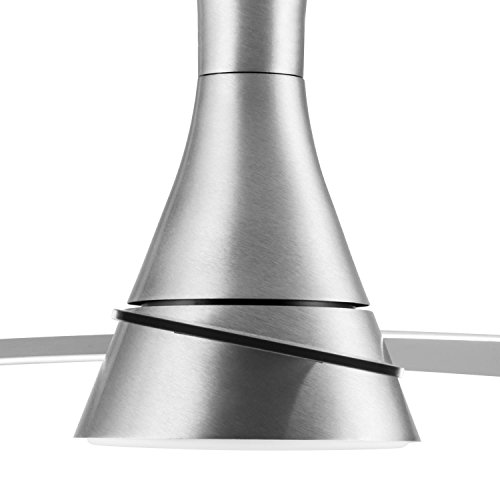 Klarstein • Steeletto • Deckenventilator • mit Beleuchtung und Fernbedienung • 3 Rotorblätter • 134 cm Durchmesser • zwei Drehrichtungen • niedriger Stromverbrauch • Halogenstab bis 80 Watt • einfache Montage • Milchglas und Aluminium • silber - 5
