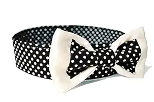 That Dog In Tuxedo The 70's Polka Dog Bow Tie (Black, XL)