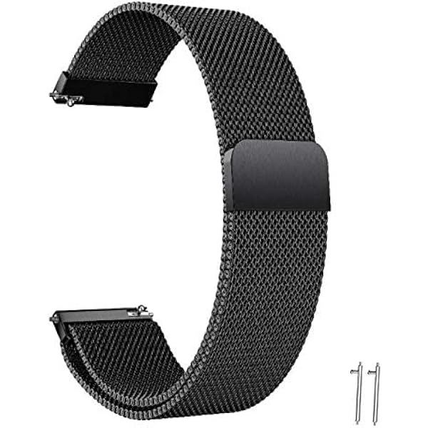 Cinturino Metallico Magnetico Con Rilascio Rapido Per Orologio – Acciaio Inox – Larghezza 18mm, 20mm, 22mm – Nero
