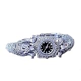 Damen-Armbanduhr Thailand Vintage-Stil Leopard Markasit Damen Armbanduhr Sterling Silber Schmuck