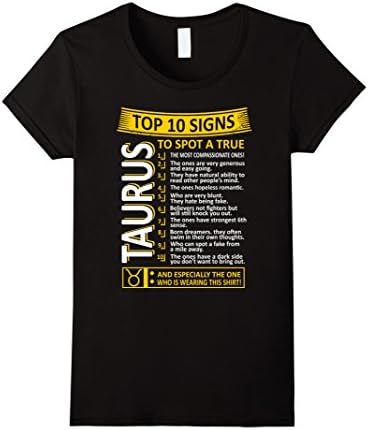 Top 10 Signs To Spot True Taurus Zodiac Tshirt Female XL Black