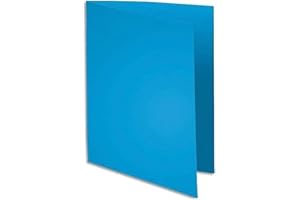 Exacompta - Réf. 330010E - Paquet 100 chemises rigides SUPER 210 g/m2 aux couleurs pastel - chemises certifiées PEFC™ - dimensions 24 x 32cm pour format A4 - couleur bleu vif