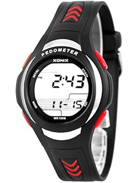 Unisex Trainings XONIX Armbanduhr mit Schrittzähler Kalorienzähler Speicher WR100m, PQG/2