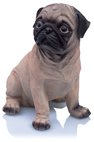 VENKON – Dekorative Spardose für alle Hundefreunde: „Banker auf vier Pfoten“ im sehr realistischen Mops Design – Höhe: ca. 20cm - 3