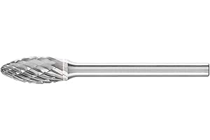 PFERD TOOLS HM-Frässtift, Flammenform B, Zahnung 3 PLUS, Frässtift-ø 6mm, Schaft-ø 3mm, Länge 43mm, 21203633 – für universelle Anwendungen auf den wichtigsten industriell verwendeten Werkstoffen