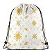 Produktbild Star of Wonder - Gold On White Drawstring Shoulder Bags Gym Bag Travel Backpack Lightweight Gym for Men Women 16.9"x14"