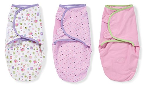 Summer Infant 72094 SwaddleMe Ganzkörper Pucksack 3er Pack Mädchen, "Love you" - 100 Prozent Baumwolle, rosa