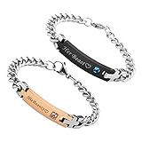 Zysta 1-2pcs His or Hers Matching Set His Beauty Her Beast Stainless Steel Coupl