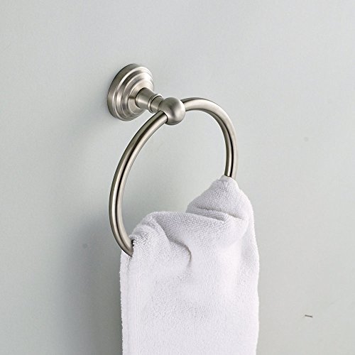 Hiendure® Handtuchring Handtuchhalter Wandhandtuchhalter Wand-Ring aus Edelstahl gebürstet rostfrei für Bad Wandmontage rund - 4