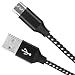 Produktbild Lucky Case - Micro USB Kabel | stabiles 1m Nylon Daten-Lade-Kabel | Qualitätskabel Kompatibel zu Geräten von Samsung, Google, HTC, Huawei, Nokia, LG, Sony, Wiko in Schwarz