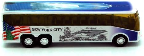 NYC Diecast Coach Bus 6" - Statue of Liberty, Empire State Building, Freedom Tower by Showcasts
