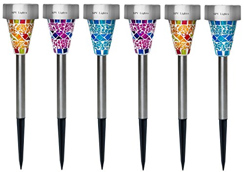 Mosaik Solar Grenzleuchten (6er Pack) von SPV Lights (2-Jahres-Garantie inklusive) - 2