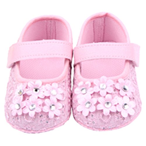 Itaar Baby Girl Newborn Magic Tape Prewalker Antislip Flats Flower Sneaker Crib Shoes