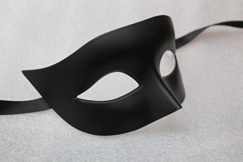 Herren und Damen Matt Schwarz Qualität Venezianische Maskerade Maske - 3