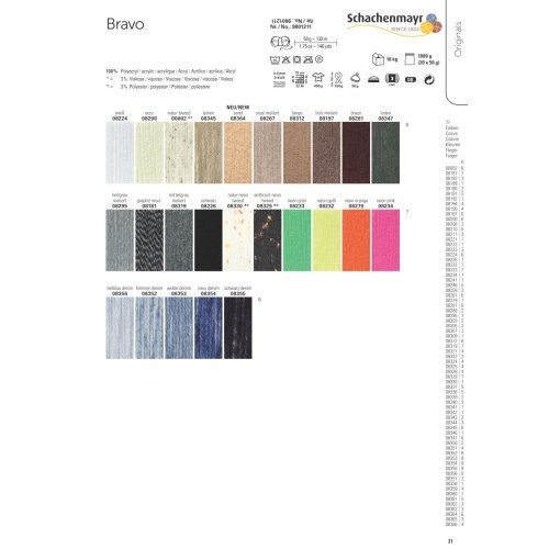 Schachenmayr Bravo – Farbe: Sand (08364) – 50 g / ca. 133 m Wolle - 4
