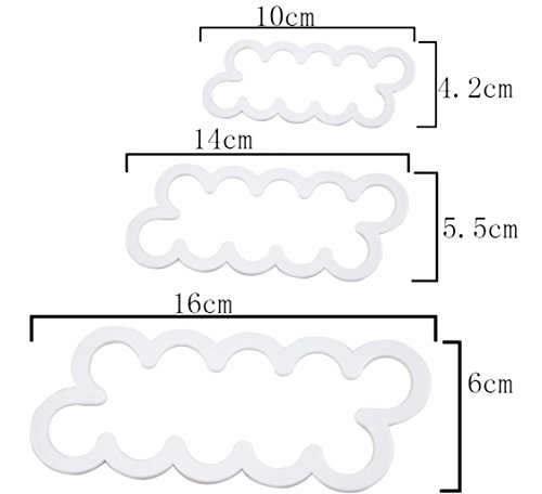 Diawell 3er Rose Cutter Fondant Blumen Ausstecher Kuchenform Kuchen Form Backen Tortendeko Modellierwerkzeug - 3