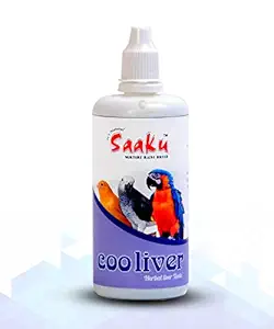 Saaku Cooliver Provides Health Supplement for All Types of Birds Daily Use Parrot, Lovebirds, Cockatiels, Sun Conure, African Grey Parrot, Amazon, Macaws, Cockatoos, Budgies, Java(100ml)