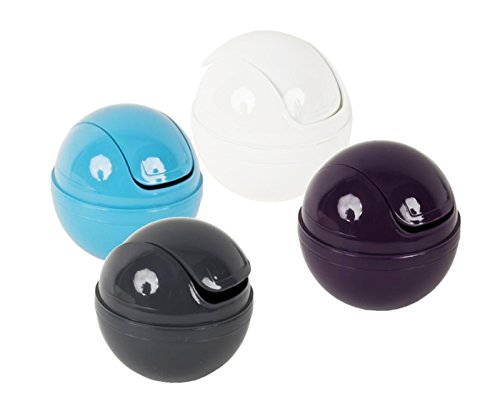 TISCHABFALLEIMER Schwingdeckel 13cm Kosmetikeimer Papierkorb Mülleimer 4 Farben 60 (Blau) - 2