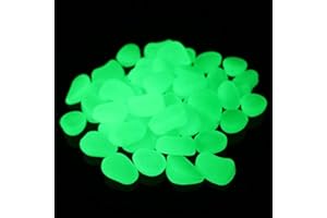 WRESS 100 Pcs Glowing Pebble Stones, Glow in Dark Luminous Cobblestones Glowing Pebble Rock Stones for Home, Garden, Walkway Aquarium, Fish Tank and Patio (Green)