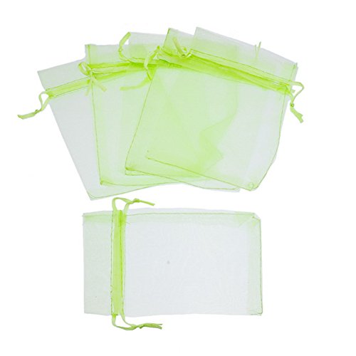 ZALAGO 10cm x15cm Organzasäckchen Säckli Geschenkbeutel Hochzeit Beutel Grün,50 stk