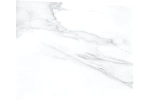 ALLboards Plaque de Protection en Verre Trempé Universel et Multifonction 60x52cm avec Motif Marbre Blanc, Planche à Découper, Plateau en Verre