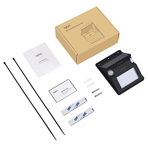 Aglaia Solarleuchte mit 2 Bewegungssensor, 12 LED Solarbetriebene Sicherheitsleuchte mit 5 Intelligenten Beleuchtungsmodus und RGB Farbwechsel, Wetterfeste für Patio, Plattform, Hof, Garten, Terrasse - 7