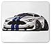 Produktbild Drempad Gaming Mauspads, Boy's Room Mouse Pad, Modern American Muscle Race Rally Car in Stylish Fancy Drive Formula Print, Standard Size Rectangle Non-Slip Rubber Mousepad, Grey Black Blue