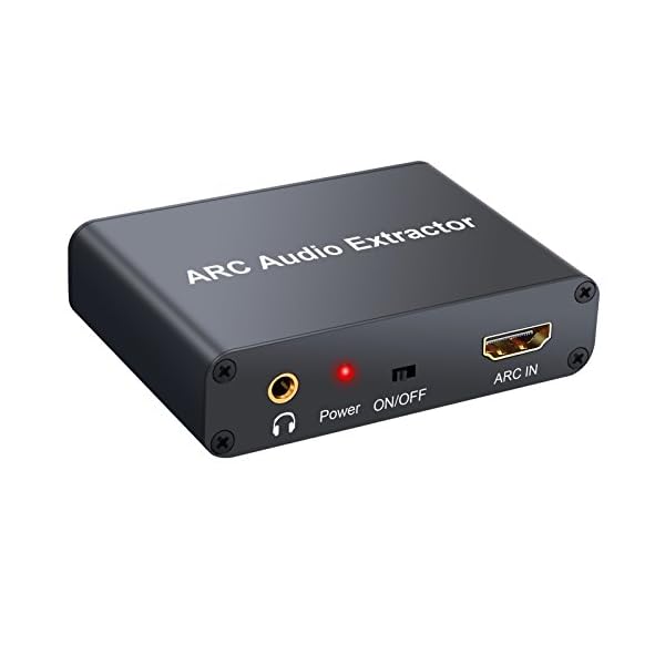HDMI Audio Extractor 192KHz DAC Converter ARC Audio Extractor Support Digital HDMI Audio to Analog Stereo Audio RCA L/R Coaxial SPDIF and 3.5mm Jack ARC Audio Adapter for TV
