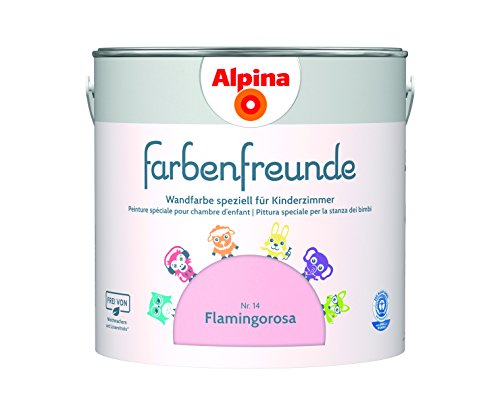 Alpina Farbenfreunde 2,5L Kinderzimmerfarbe Wandfarbe (Nr.14 Flamingorosa)