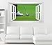 Produktbild 3D Wandtattoo Sport Golf Schläger Ball Gras Fenster selbstklebend Wandbild sticker Wohnzimmer Wand Aufkleber 11H708, Wandbild Größe F:ca. 97cmx57cm