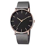 Floweworld Herrenuhren Mode Einfache Casual Uhren Quarzuhr Edelstahl Zifferblatt Runde Uhr Geschenk für Männer